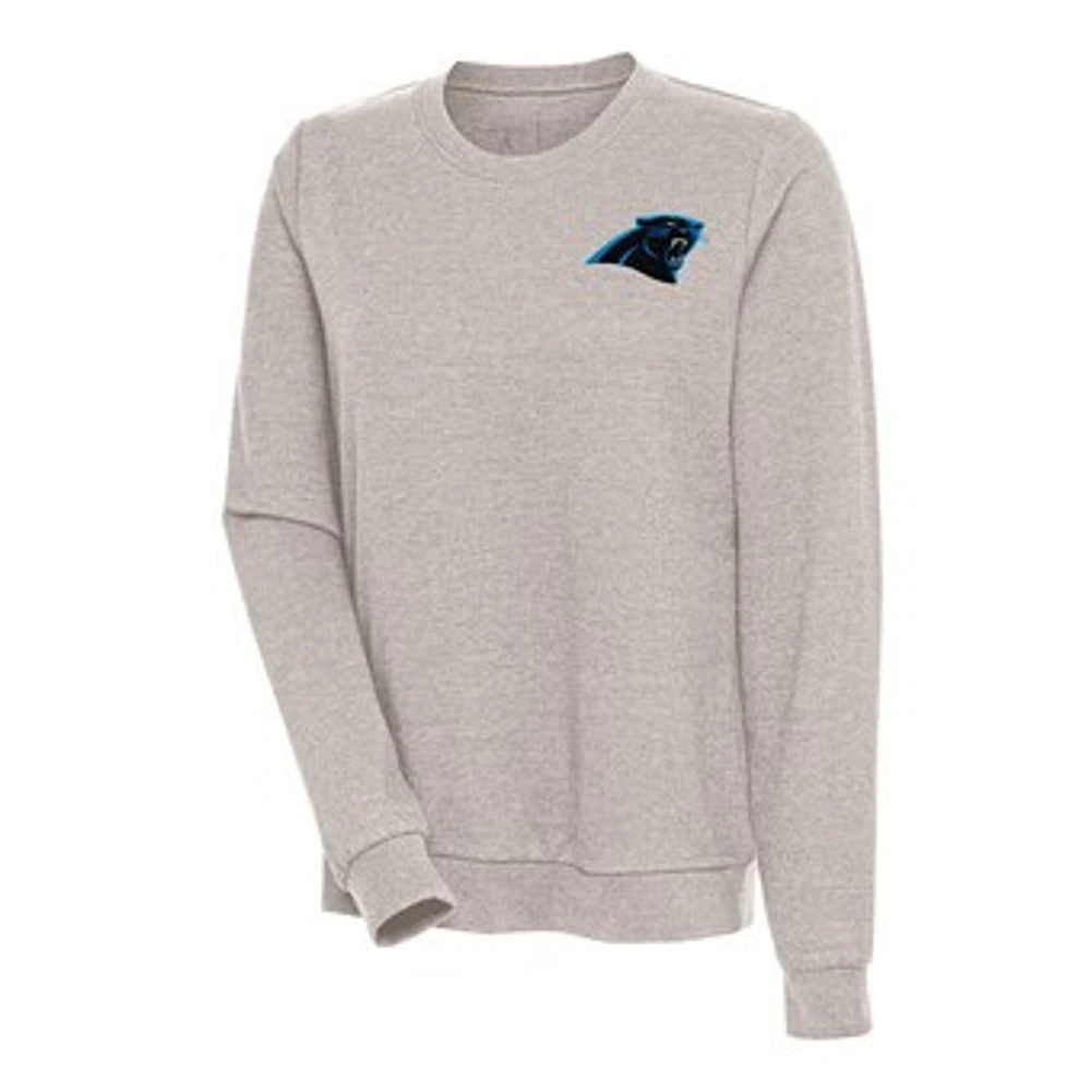 Women's Antigua Oatmeal Carolina Panthers Logo Action Sweatshirt