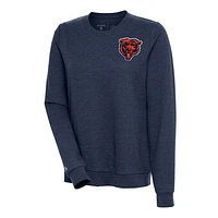 Women's Antigua Heather Navy Chicago Bears Team Mascot Action Sweatshirt