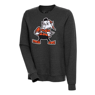 Women's Antigua Heather Black Cleveland Browns Action Sweatshirt