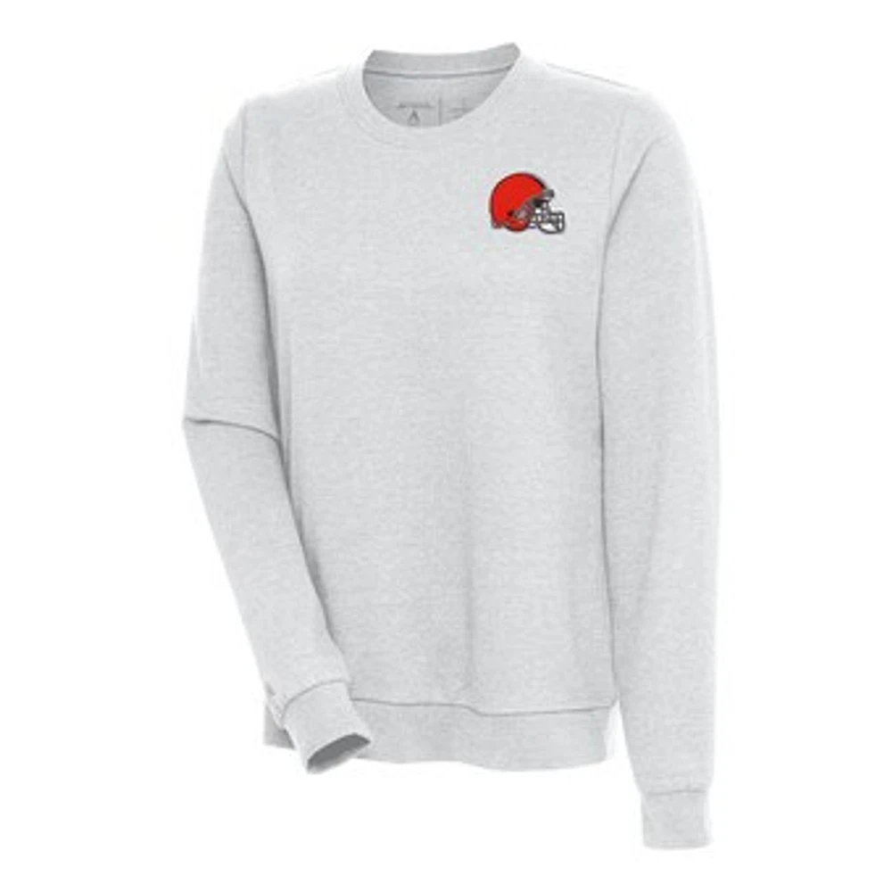 Women's Antigua Heather Gray Cleveland Browns Team Logo Action Sweatshirt