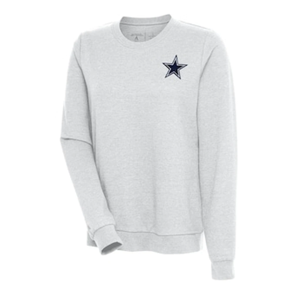 Women's Antigua Heather Gray Dallas Cowboys Logo Action Sweatshirt