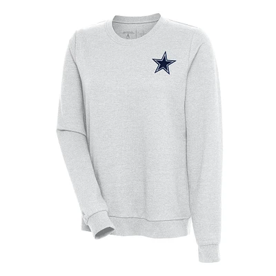 Women's Antigua Heather Gray Dallas Cowboys Logo Action Sweatshirt