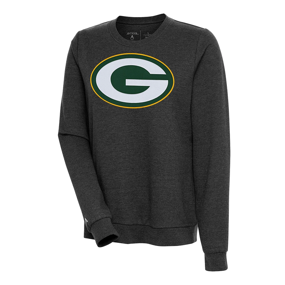 Women's Antigua Heather Green Bay Packers Action Sweatshirt