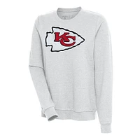 Women's Antigua Heather Gray Kansas City Chiefs Action Sweatshirt