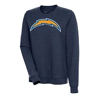 Women's Antigua Heather Navy Los Angeles Chargers Action Sweatshirt