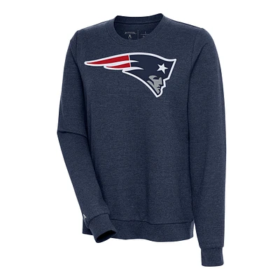 Women's Antigua Heather Navy New England Patriots Action Sweatshirt