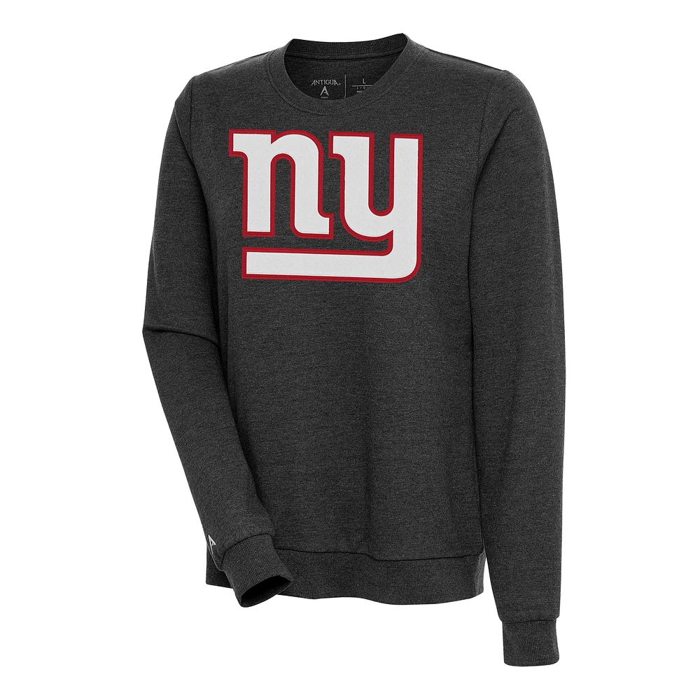 Women's Antigua Heather Black New York Giants Action Sweatshirt