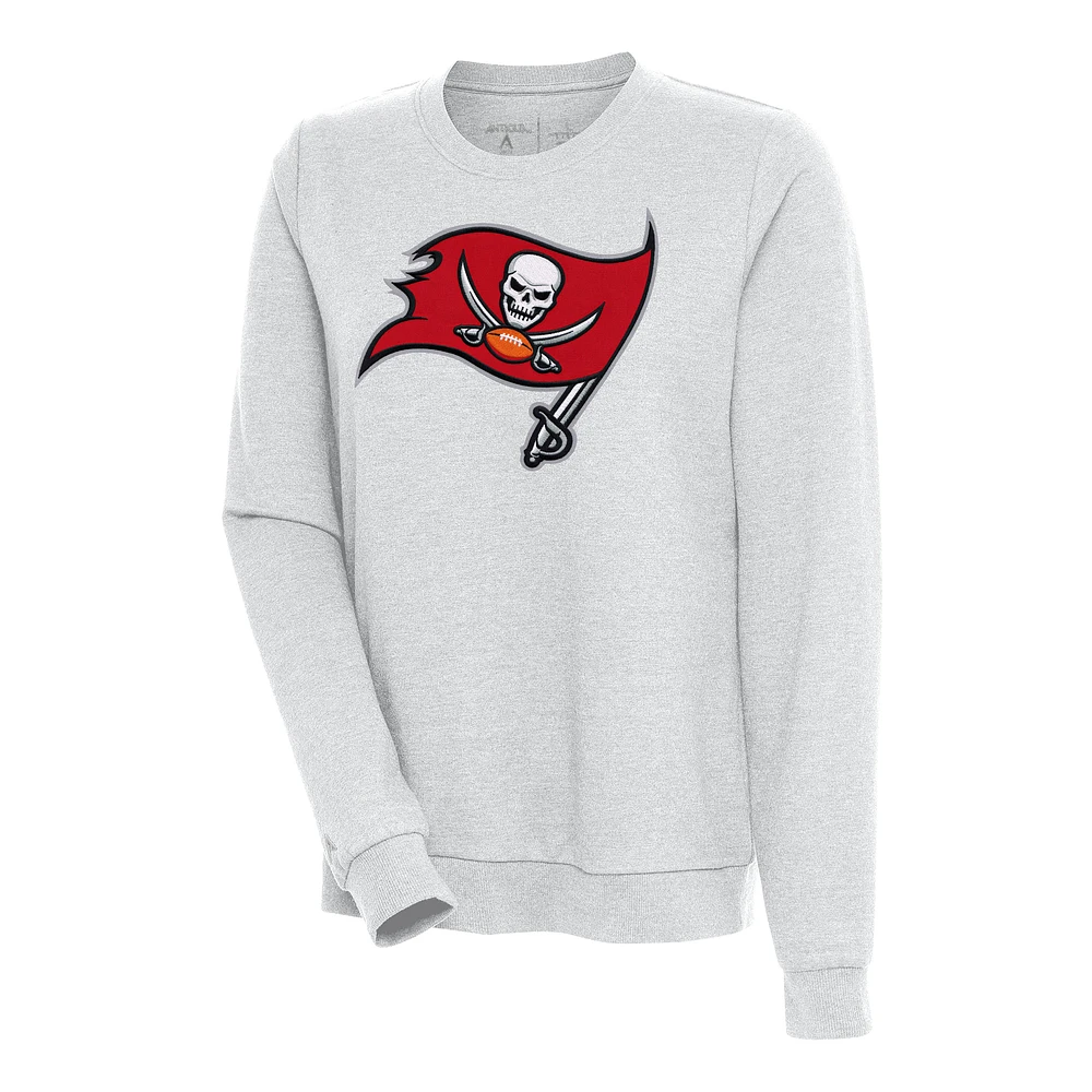 Women's Antigua Heather Gray Tampa Bay Buccaneers Action Sweatshirt