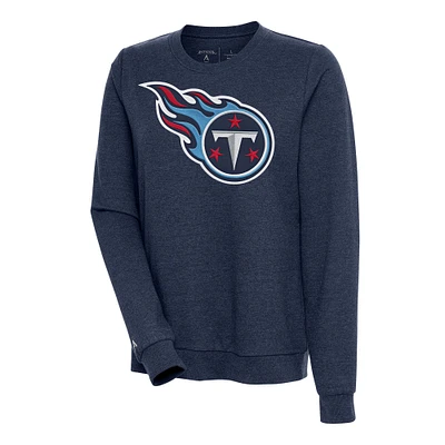 Women's Antigua Heather Navy Tennessee Titans Action Sweatshirt