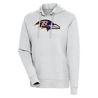 Women's Antigua Heather Gray Baltimore Ravens Action Pullover Hoodie