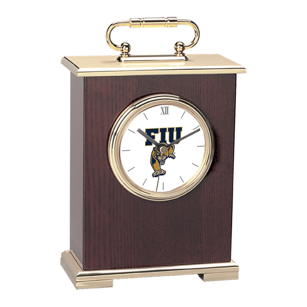 FIU Panthers Gold Logo Carriage Clock