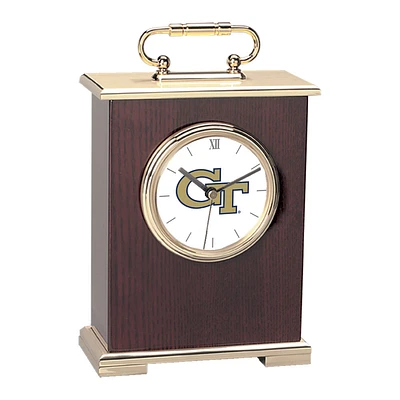 Gold Georgia Tech Yellow Jackets Logo Carriage Clock
