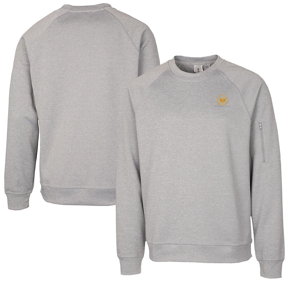 Men's Cutter & Buck Heather Gray Presidents Cup Lift Performance Crewneck Pullover Sweatshirt