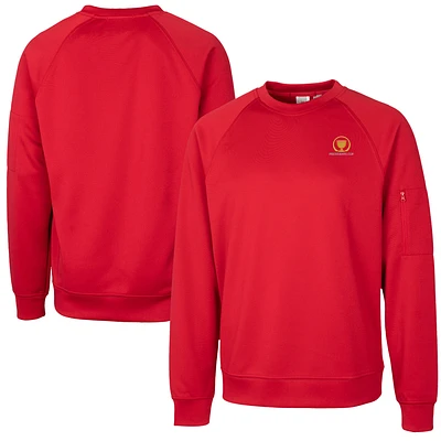 Men's Cutter & Buck Red Presidents Cup Clique Lift Performance Crewneck Pullover Sweatshirt