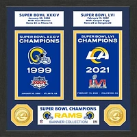 Highland Mint Los Angeles Rams Two-Time Super Bowl Champions Banner Collection 13'' x 13'' Bronze Coin Photo Mint