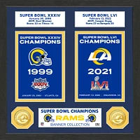 Highland Mint Los Angeles Rams Two-Time Super Bowl Champions Banner Collection 13'' x 13'' Bronze Coin Photo Mint