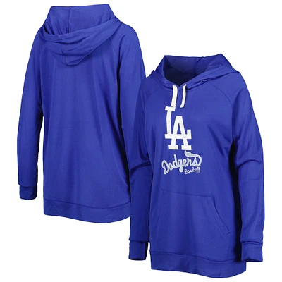 Women's Touch Royal Los Angeles Dodgers Pre-Game Raglan Pullover Hoodie