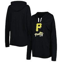 Women's Touch Black Pittsburgh Pirates Pre-Game Raglan Pullover Hoodie