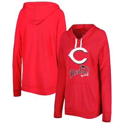 Women's Touch Red Cincinnati Reds Pre-Game Raglan Pullover Hoodie