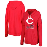 Women's Touch Red Cincinnati Reds Pre-Game Raglan Pullover Hoodie