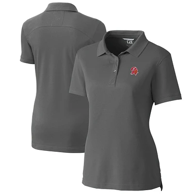 Women's Cutter & Buck Steel Tampa Bay Buccaneers Throwback Logo Advantage Tri-Blend Pique Polo