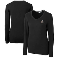 Women's Cutter & Buck Black Cleveland Browns Throwback Logo Lakemont Tri-Blend V-Neck Sweater