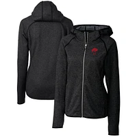 Women's Cutter & Buck Heather Charcoal Buffalo Bills Throwback Logo Mainsail Full-Zip Jacket