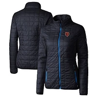 Women's Cutter & Buck Navy Chicago Bears Throwback Logo Rainier PrimaLoft Eco Full-Zip Puffer Jacket