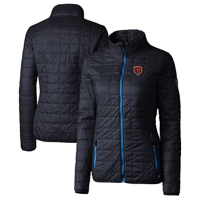 Women's Cutter & Buck Navy Chicago Bears Throwback Logo Rainier PrimaLoft Eco Full-Zip Puffer Jacket