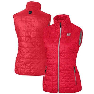 Women's Cutter & Buck Red New York Giants Throwback Logo Rainier PrimaLoft Eco Full-Zip Puffer Vest