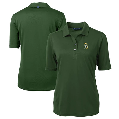 Women's Cutter & Buck Green Green Bay Packers Throwback Logo Virtue Eco Pique Recycled Polo
