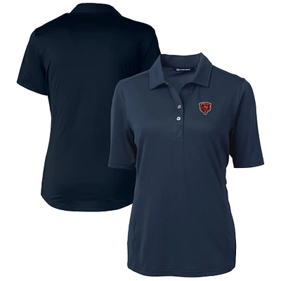 Women's Cutter & Buck Navy Chicago Bears Throwback Logo Virtue Eco Pique Recycled Polo