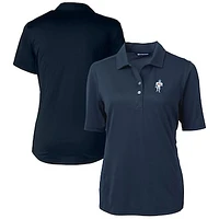 Women's Cutter & Buck Navy Houston Oilers Throwback Logo Virtue Eco Pique Recycled Polo