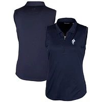 Women's Cutter & Buck Navy Houston Oilers Throwback Logo Forge Stretch Sleeveless Polo
