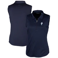 Women's Cutter & Buck Navy Houston Oilers Throwback Logo Forge Stretch Sleeveless Polo