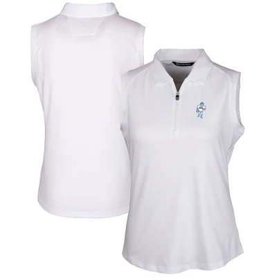 Women's Cutter & Buck White Houston Oilers Throwback Logo Forge Stretch Sleeveless Polo