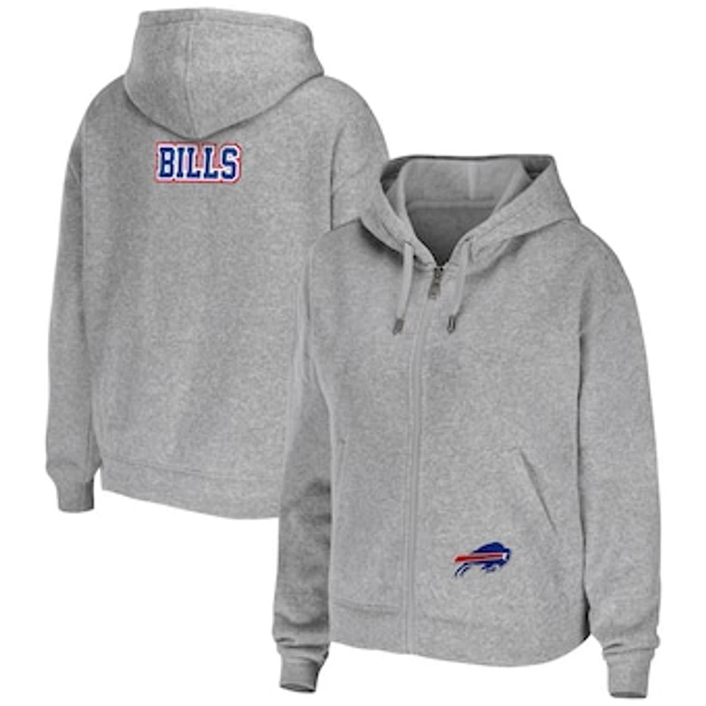 Women's WEAR by Erin Andrews Heathered Gray Buffalo Bills Team Full-Zip Hoodie