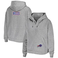 Women's WEAR by Erin Andrews Heathered Gray Buffalo Bills Team Full-Zip Hoodie