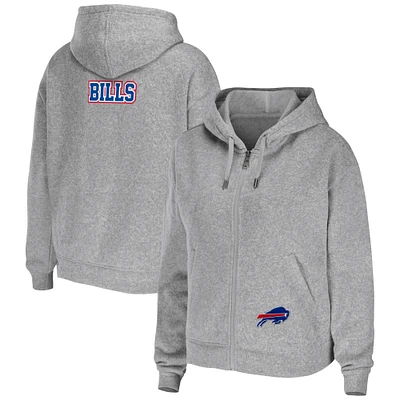 Women's WEAR by Erin Andrews Heathered Gray Buffalo Bills Team Full-Zip Hoodie