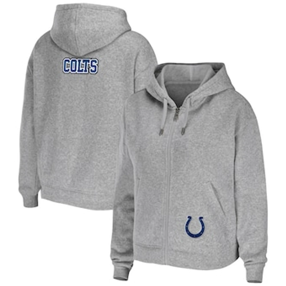 Women's WEAR by Erin Andrews Heathered Gray Indianapolis Colts Team Full-Zip Hoodie