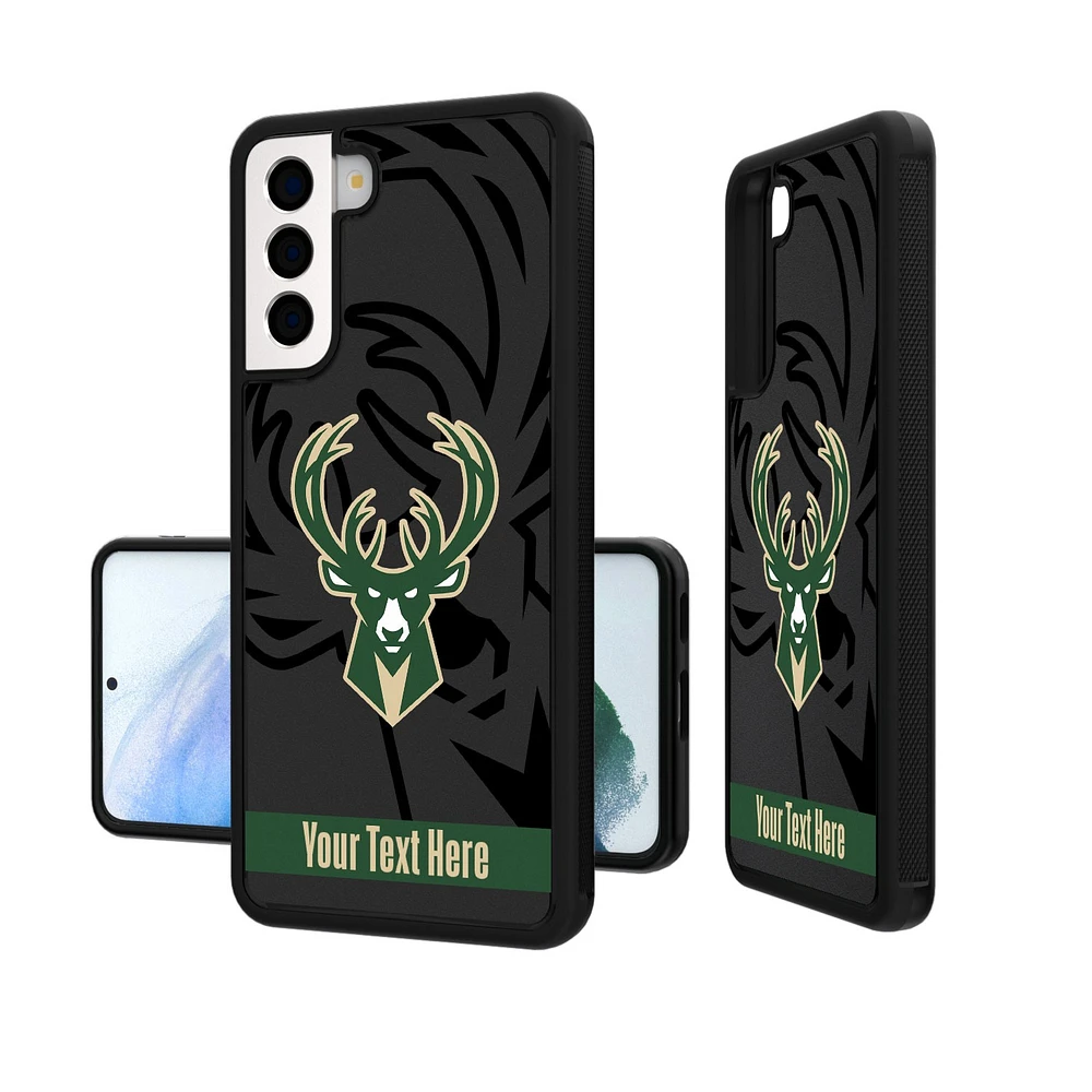 Milwaukee Bucks Personalized Tilt Design Galaxy Bump Case