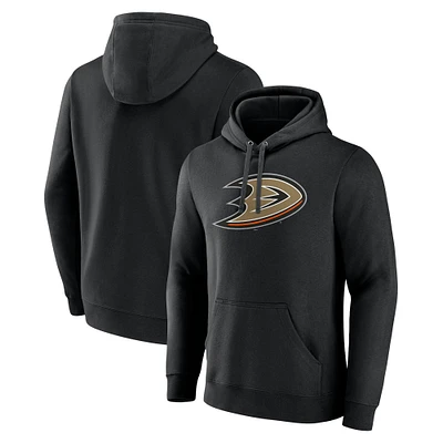 Men's Fanatics Black Anaheim Ducks Primary Logo Pullover Hoodie