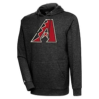 Men's Antigua Heather Black Arizona Diamondbacks Action Pullover Hoodie