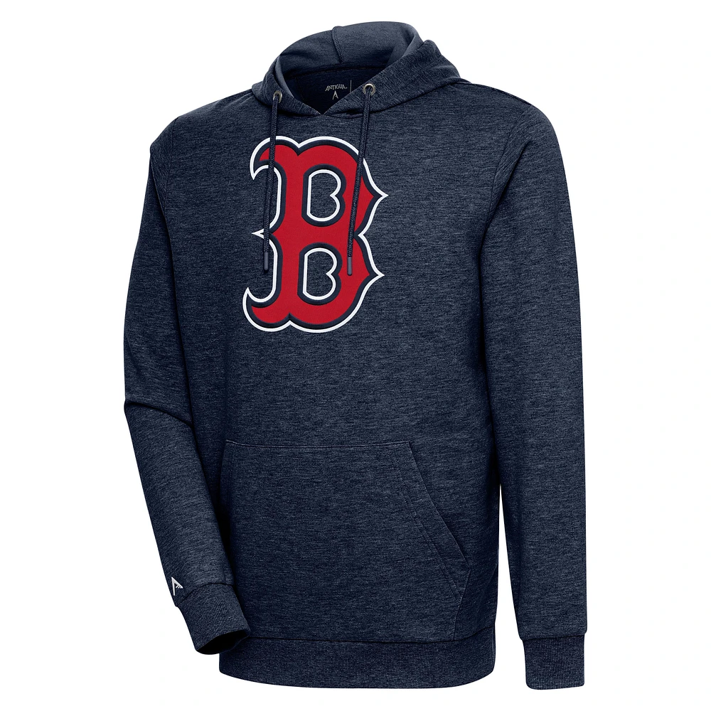 Men's Antigua Heather Navy Boston Red Sox Action Pullover Hoodie