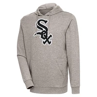 Men's Antigua Oatmeal Chicago White Sox Action Pullover Hoodie
