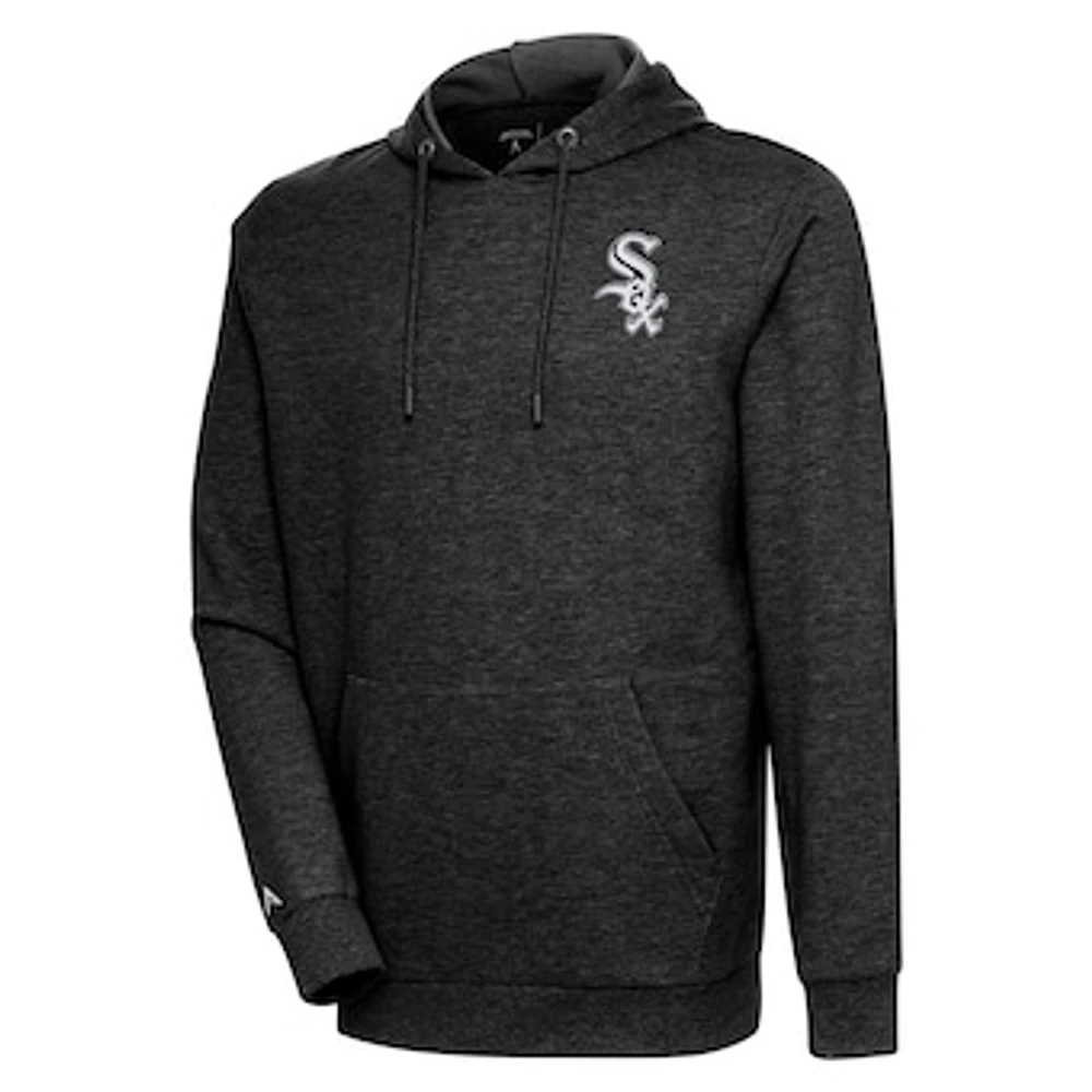 Men's Antigua Heather Chicago White Sox Action Pullover Hoodie