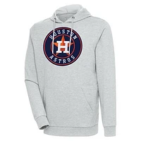 Men's Antigua Heather Gray Houston Astros Action Pullover Hoodie