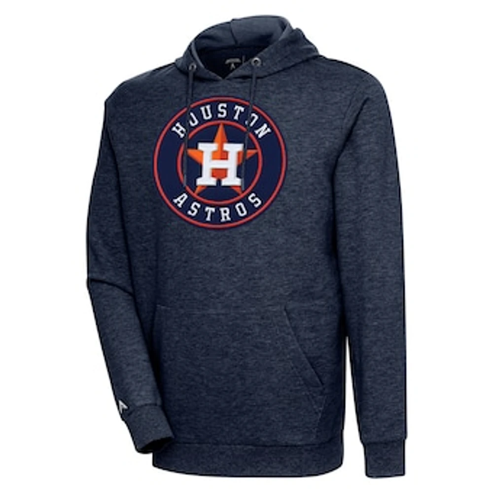 Men's Antigua Heather Navy Houston Astros Action Pullover Hoodie