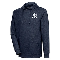 Men's Antigua Heather Navy New York Yankees Action Pullover Hoodie