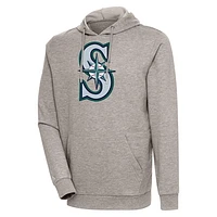 Men's Antigua Oatmeal Seattle Mariners Action Pullover Hoodie